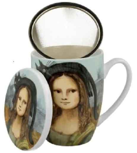 Šolja sa infuserom - CAT'S WORLD - MONA LISA WITH A CAT 