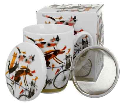 Šolja sa infuserom - DOG'S WORLD - DOG ON A BIKE 