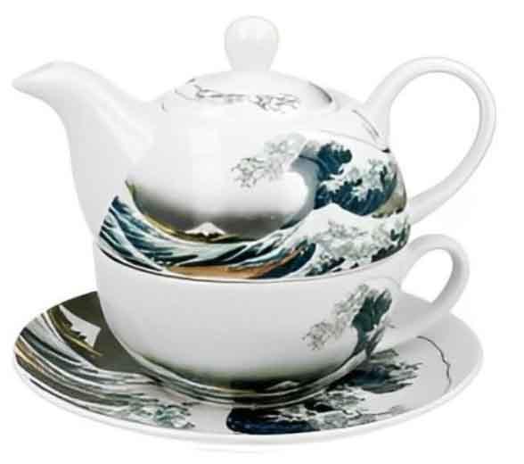Čajnik sa šoljom i infuserom THE GREAT WAVE - K. HOKUSAI 
