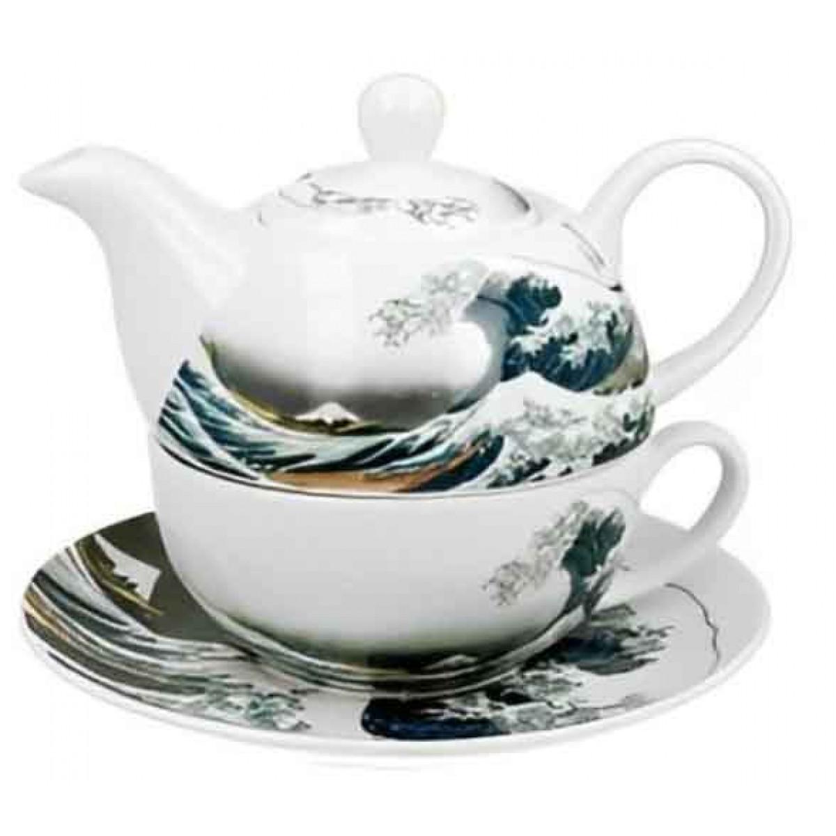 Čajnik sa šoljom i infuserom THE GREAT WAVE - K. HOKUSAI 