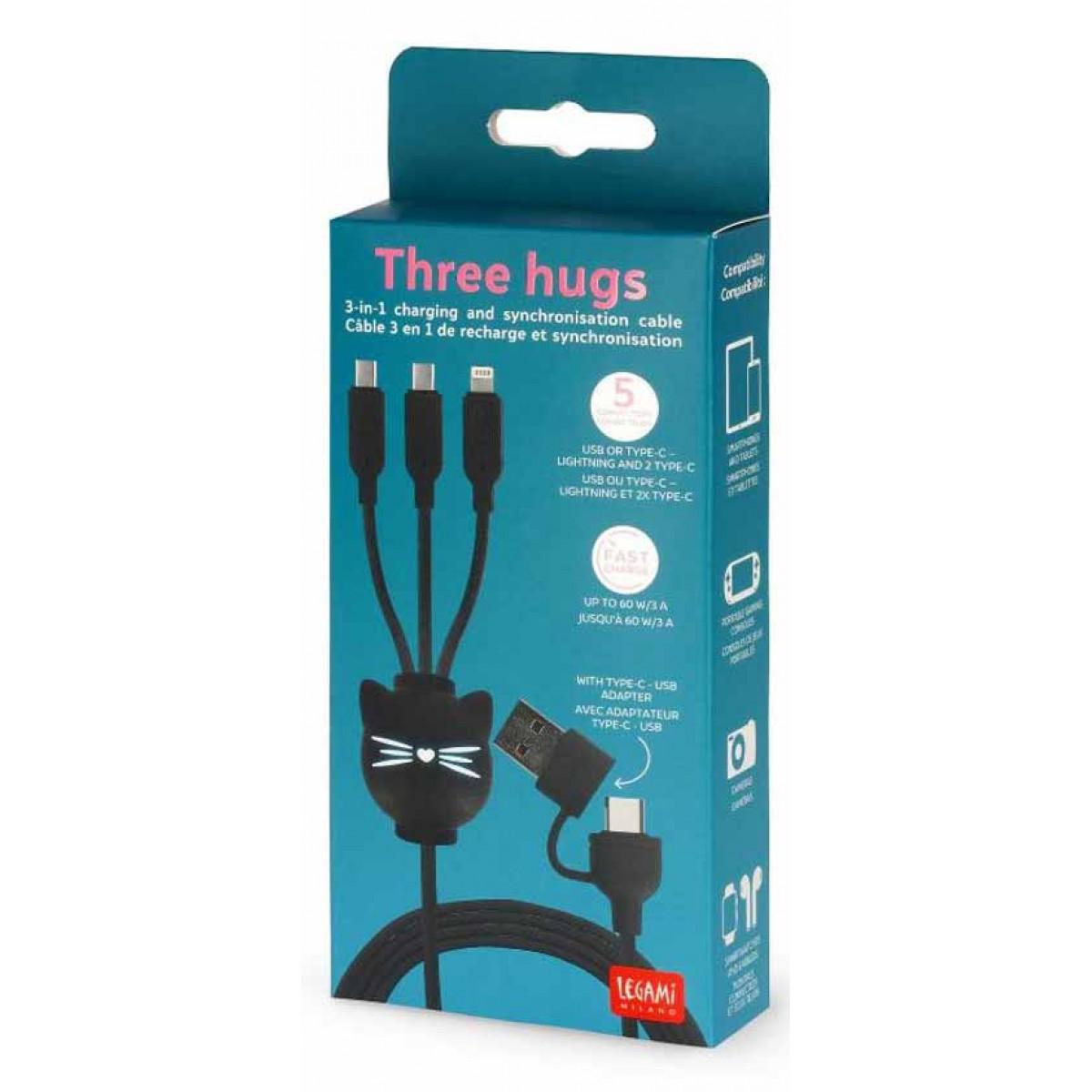 USB kabl MULTICABLE - THREE HUGS - KITTY 