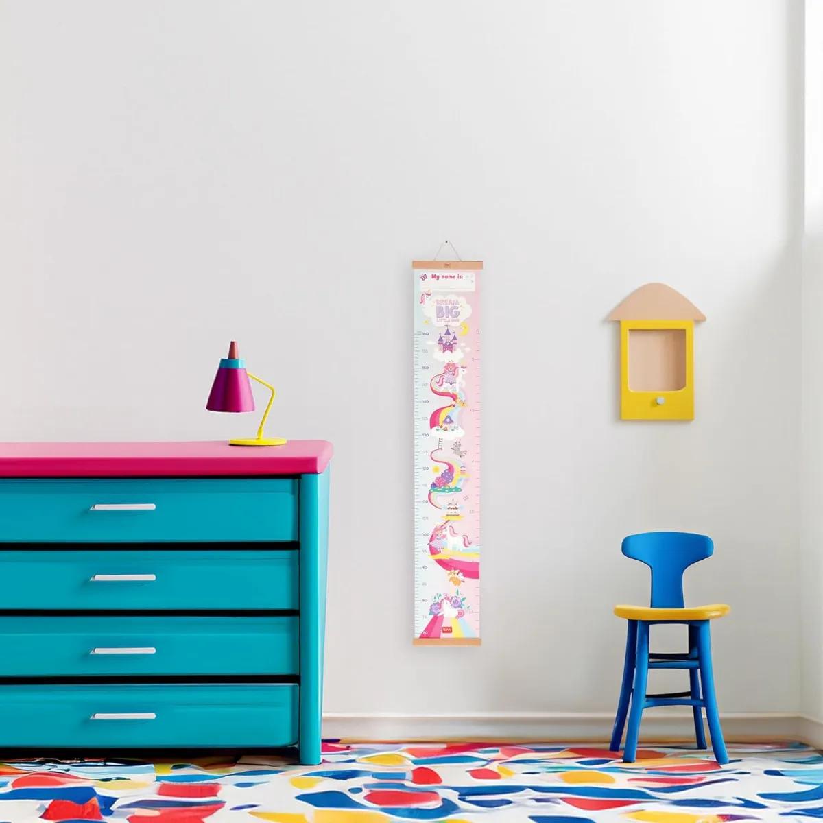 Zidni platneni rastimetar sa stikerima JEDNOROG 160cm 