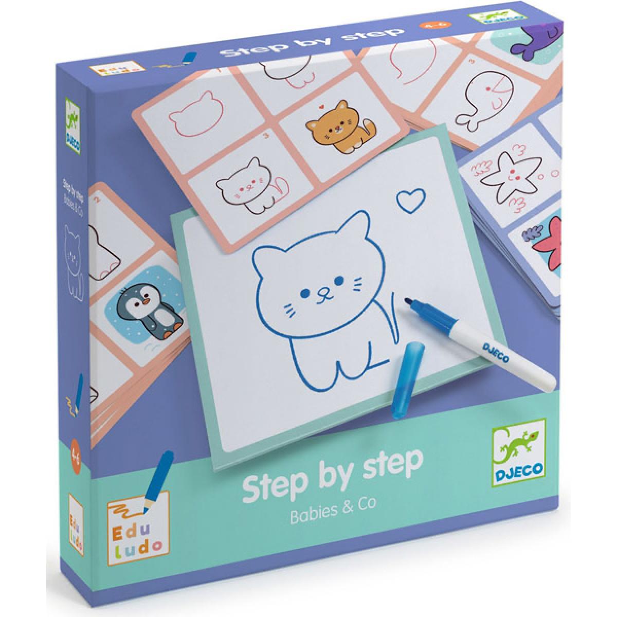 Kreativni set za učenje crtanja STEP BY STEP BABIES & CO 