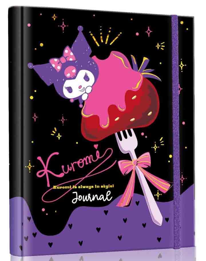 Notes KUROMI 16,5 x 23,5 cm - CRNO- LILA 