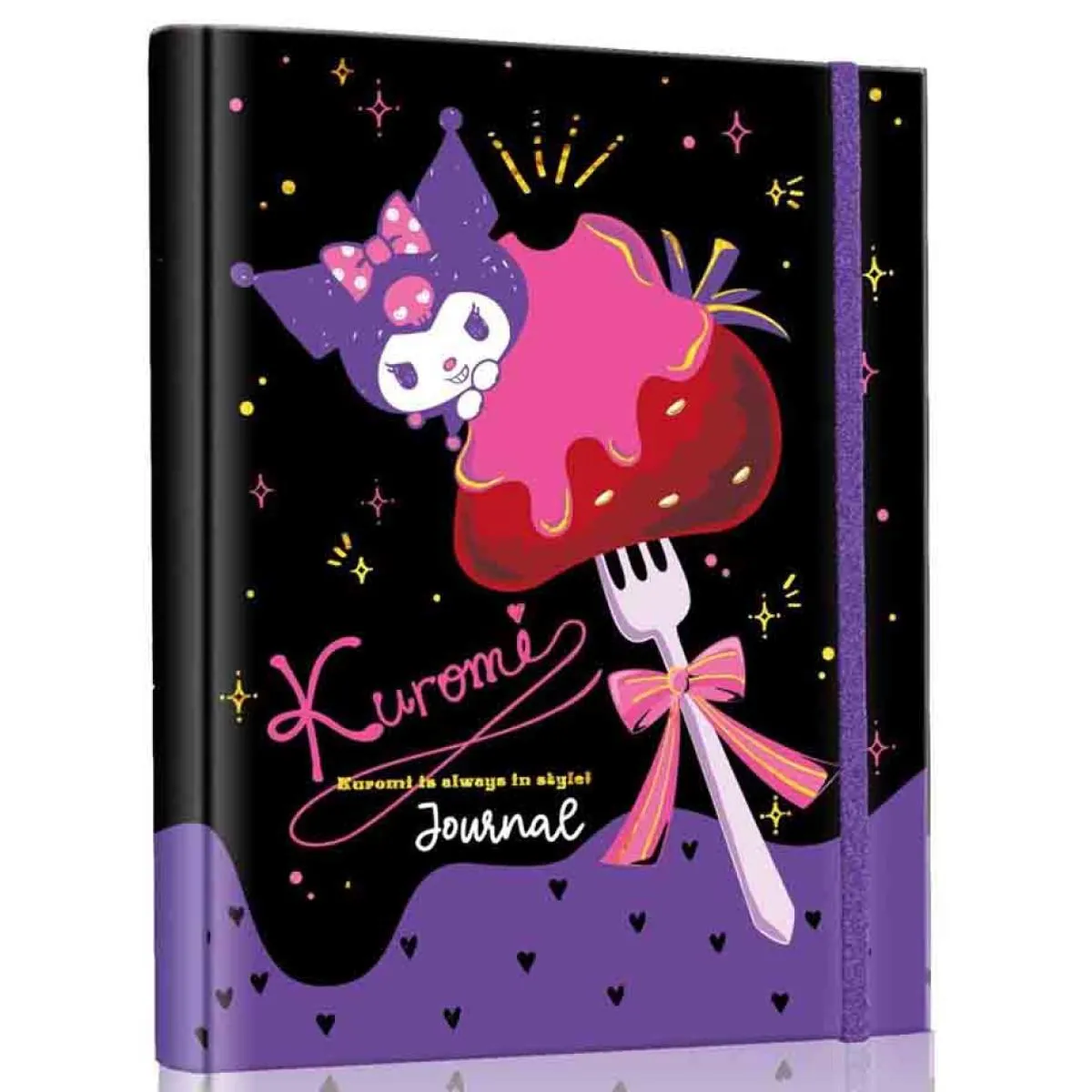 Notes KUROMI 16,5 x 23,5 cm - CRNO- LILA 