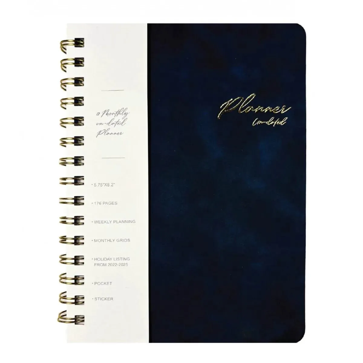 Nedatumirani planer A5 VEGAN LEATHER - Navy 