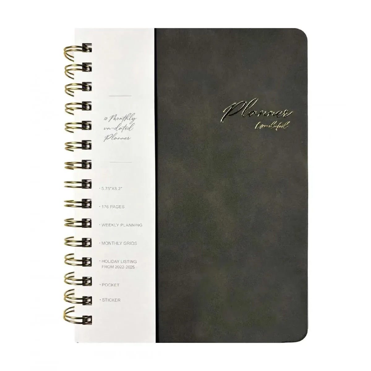 Nedatumirani planer A5 VEGAN LEATHER - Gray 