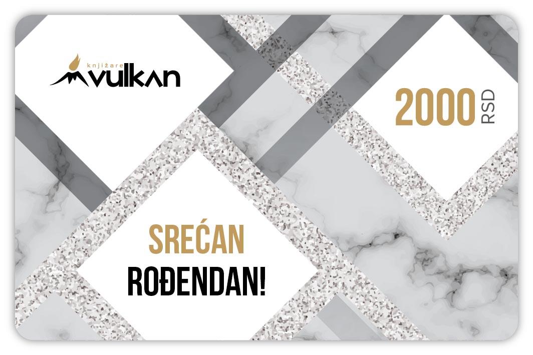 GIFT KARTICA / VAUČER Srećan rođendan siva 2000 