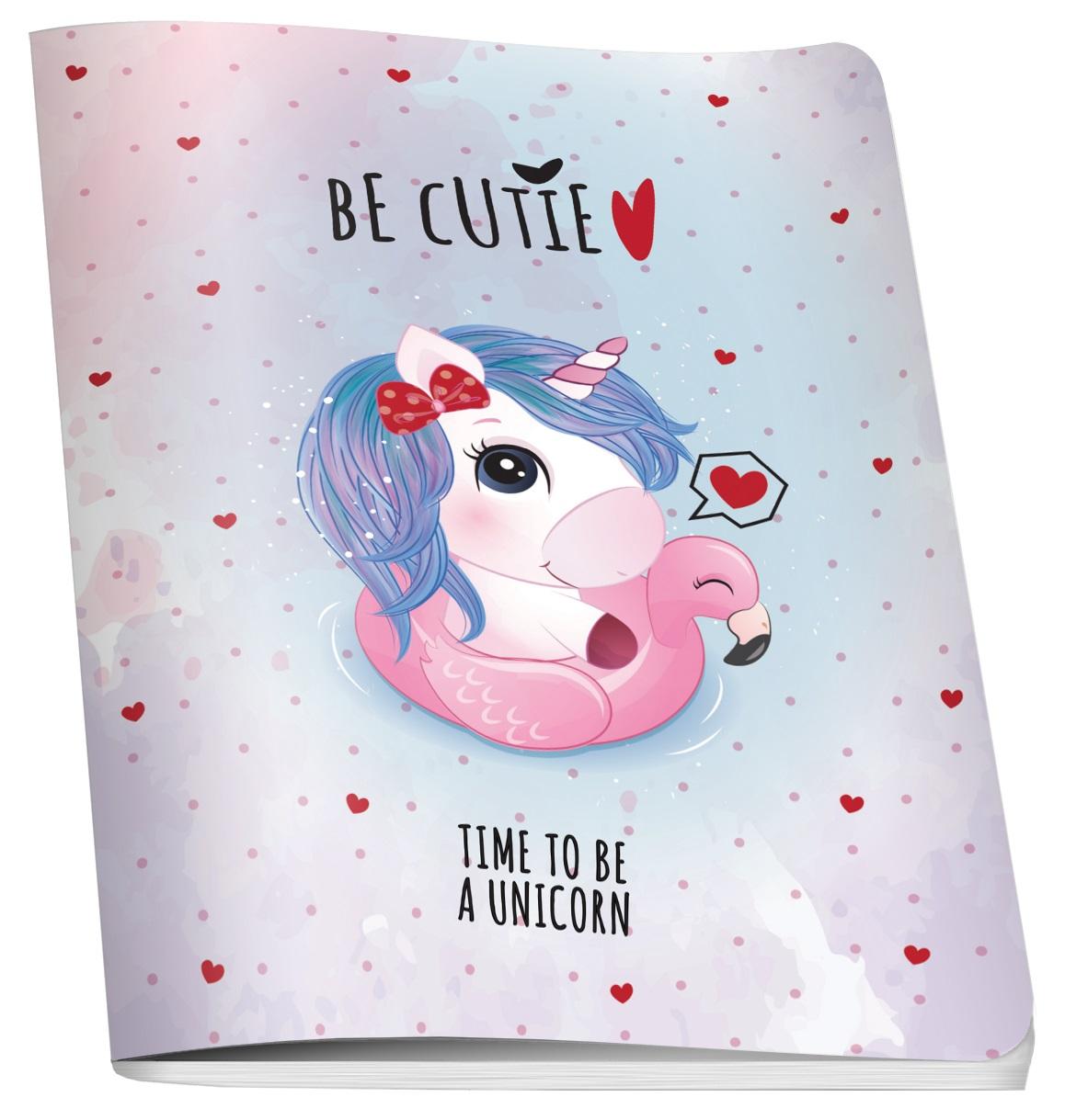 Sveska A5 UNICORN, 60 listova uske i široke linije 