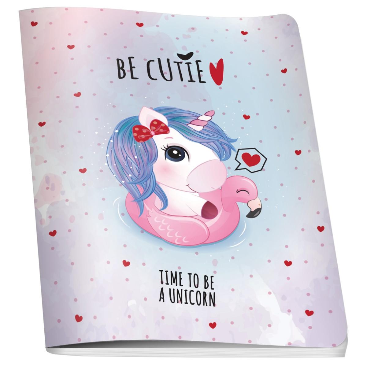 Sveska A5 UNICORN, 60 listova uske i široke linije 