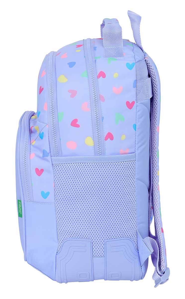 Ranac sa dve pregrade i koliima BENETTON - LILA 45cm 