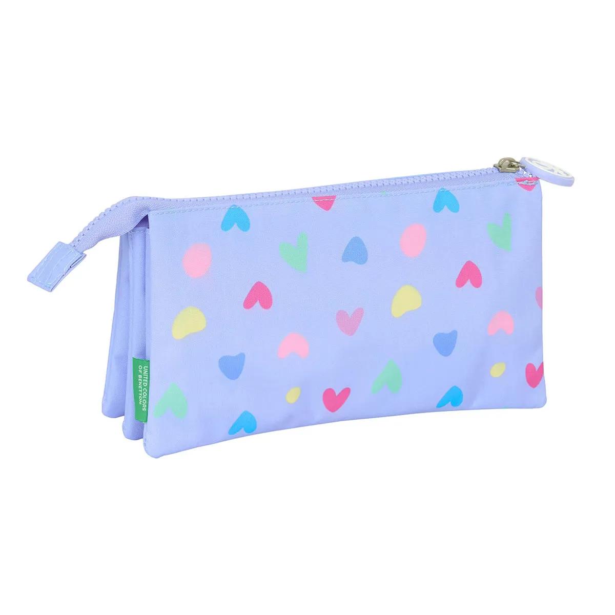 Trostruka puna pernica BENETTON - LILA 