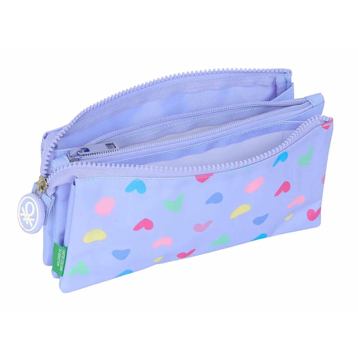 Trostruka puna pernica BENETTON - LILA 