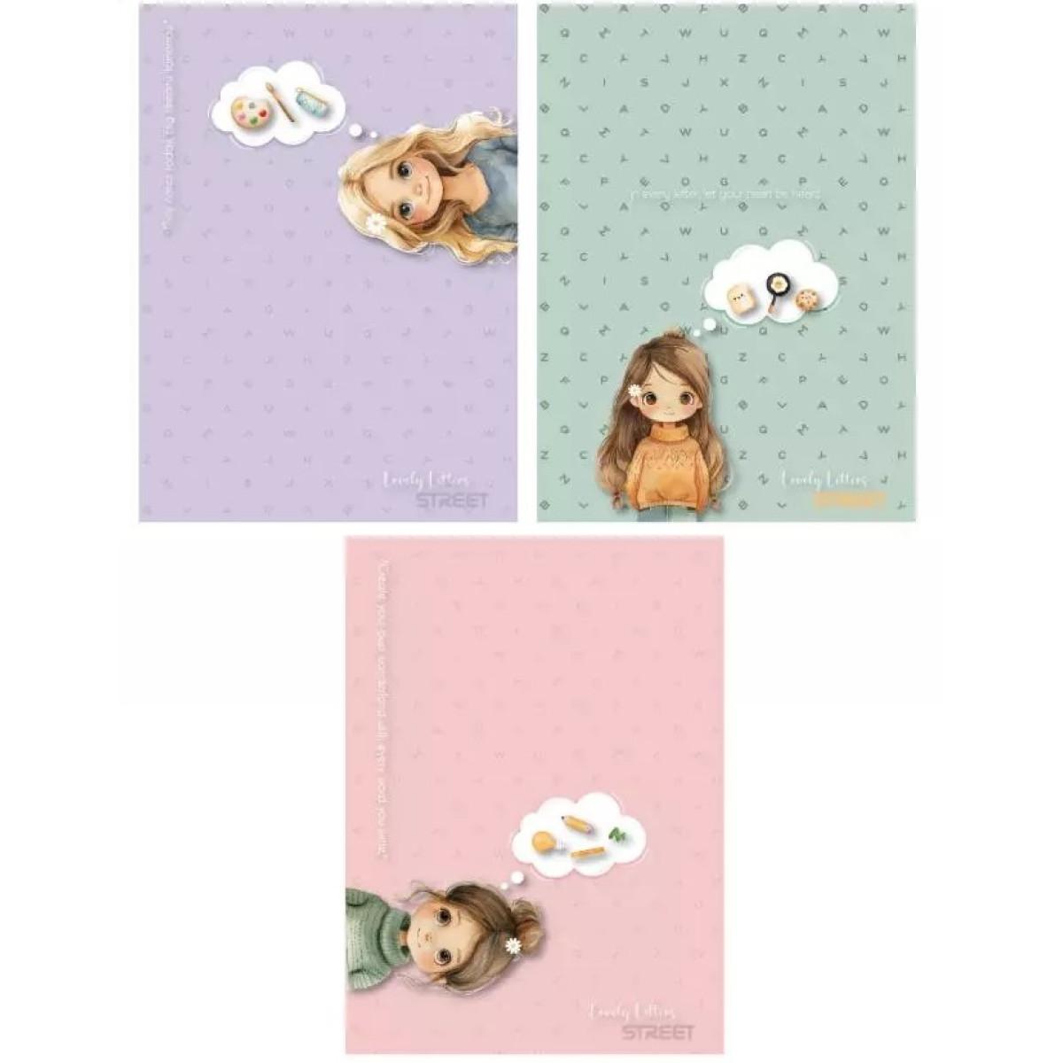 Sveska A5 na kvadratiće LOVELY LETTERS 