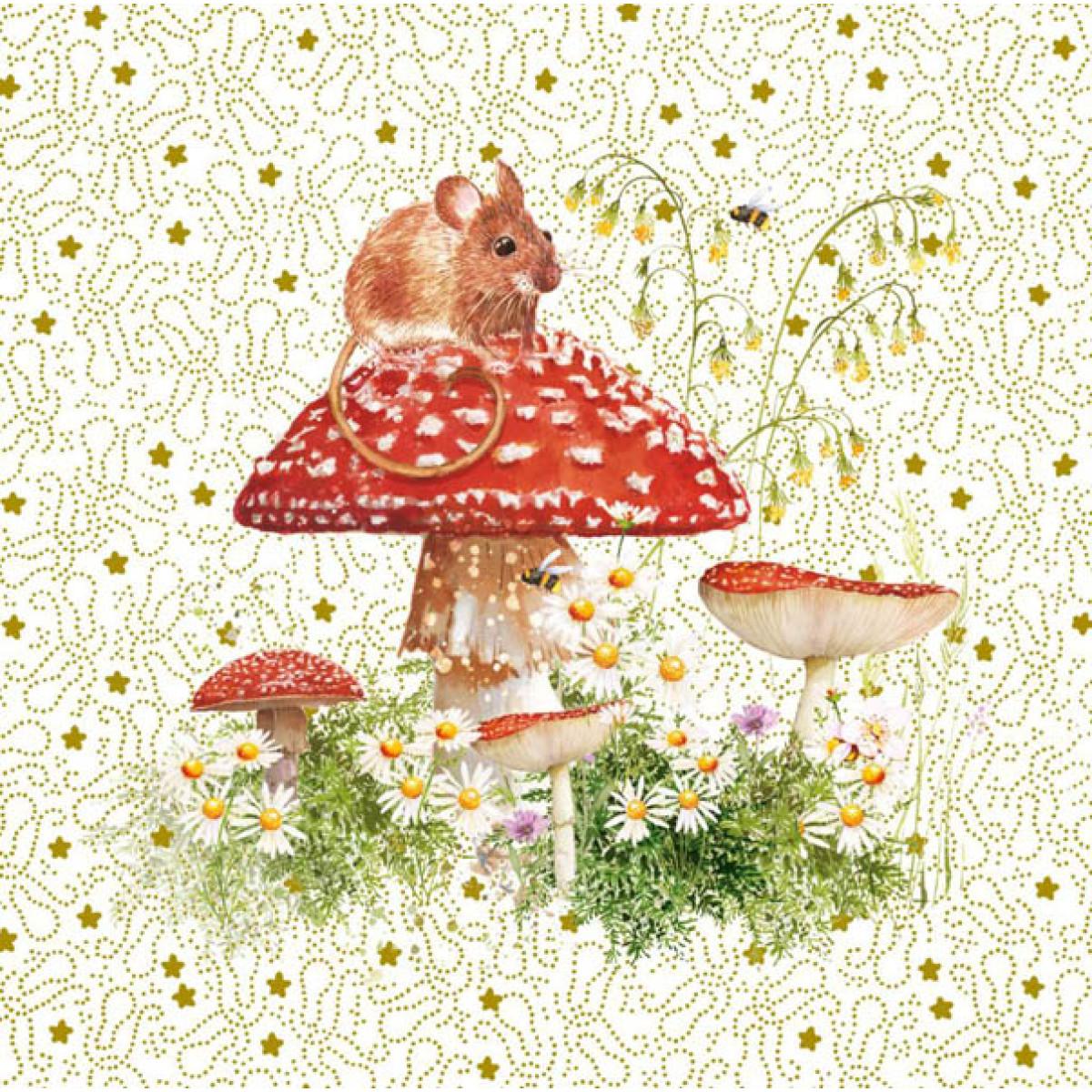 Rođendanska čestitka MOUSE ON MUSHROOM 