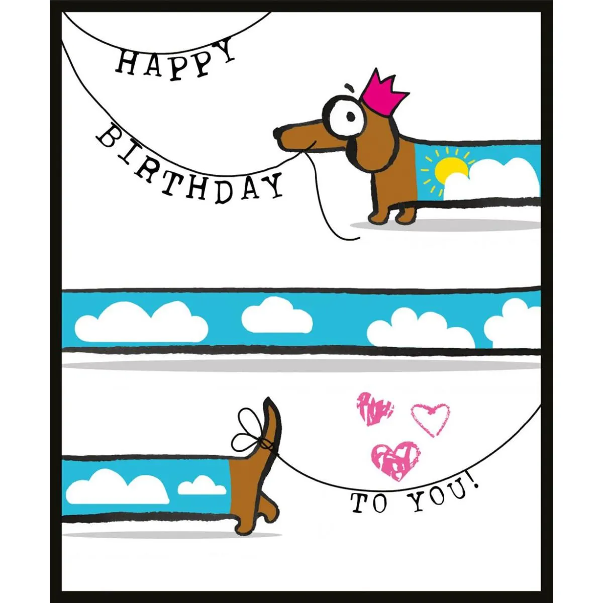 Rođendanska čestitka SAUSAGE DOG/CLOUD 