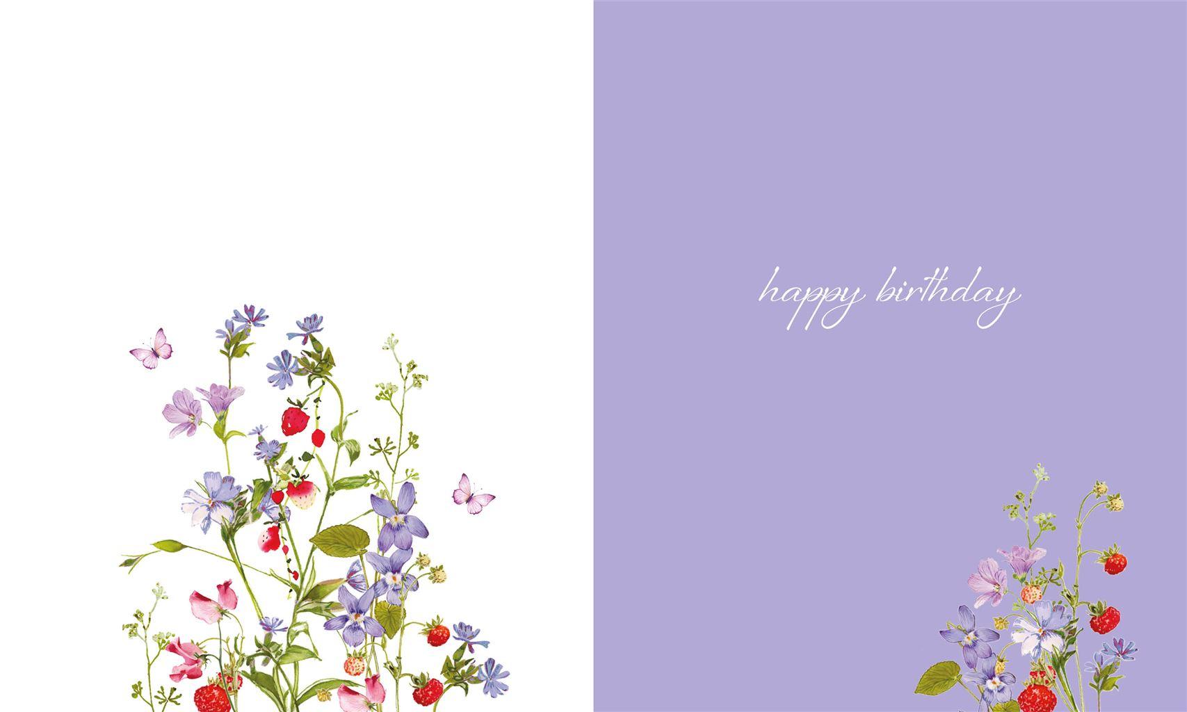 Rođendanska čestitka BLUE FLOWERS/STRAWBS 