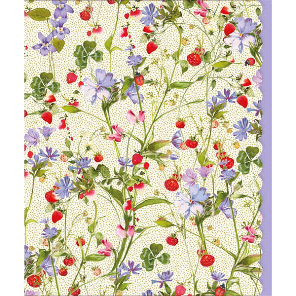 Rođendanska čestitka BLUE FLOWERS/STRAWBS 