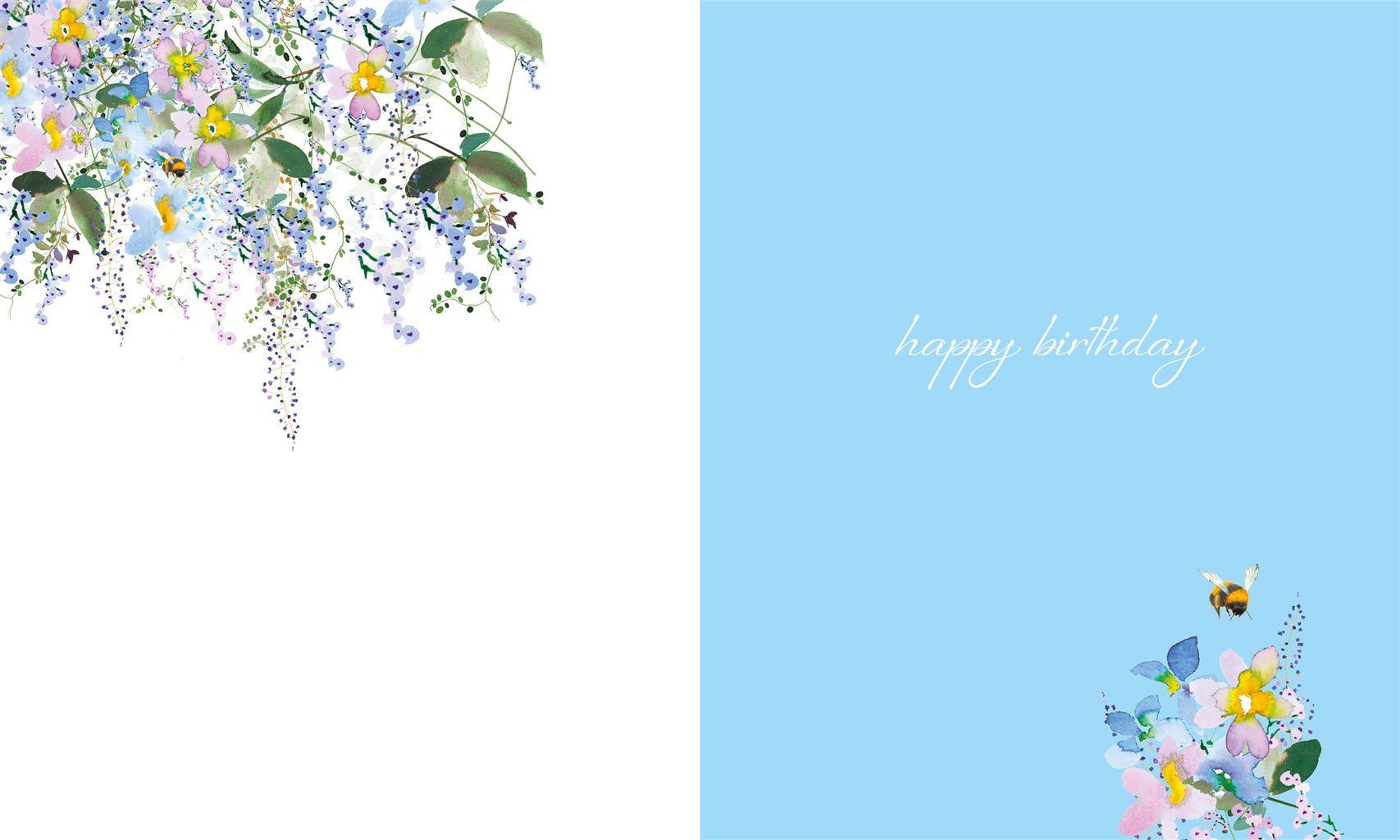 Rođendanska čestitka BLUE FLOWERS 