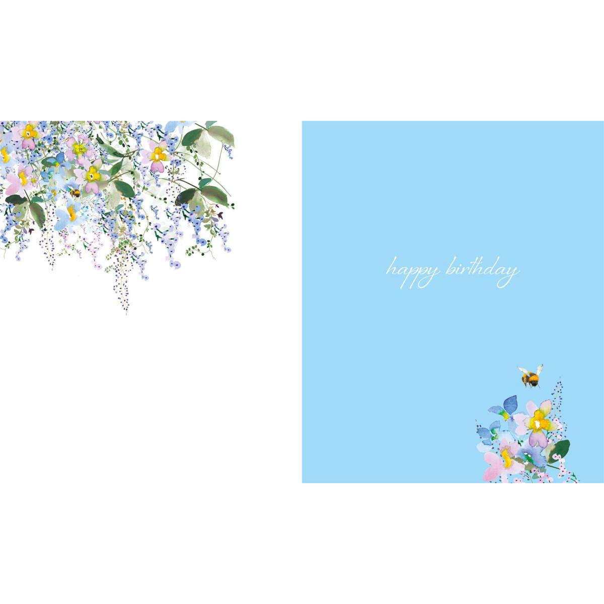 Rođendanska čestitka BLUE FLOWERS 