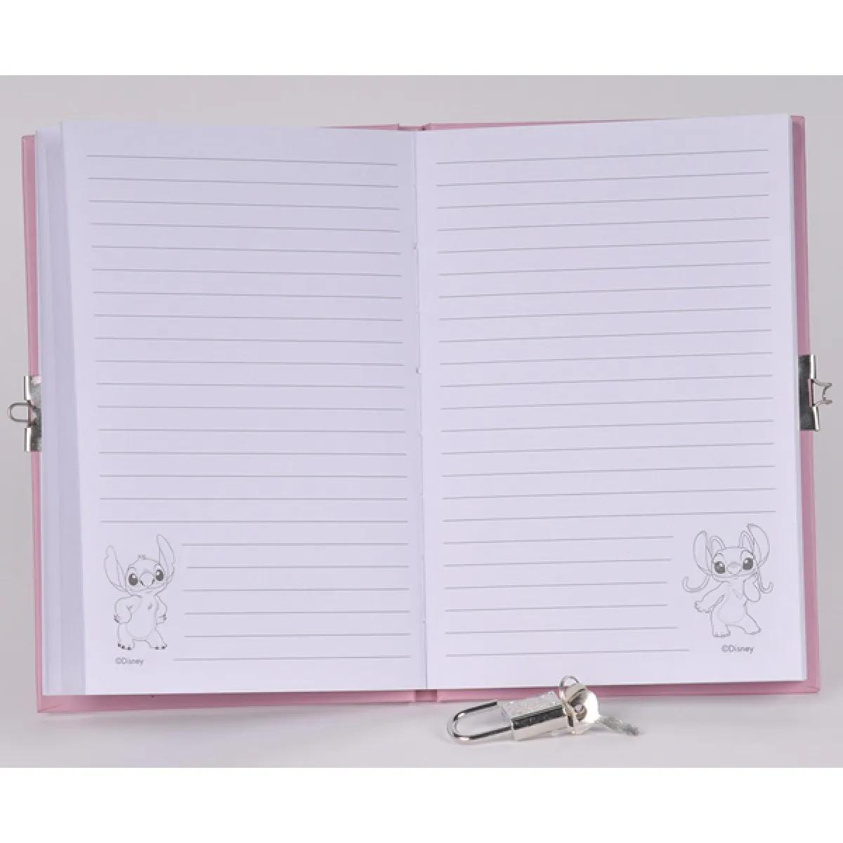 Dnevnik A5 sa ključićem STITCH AND ANGEL - PINK 