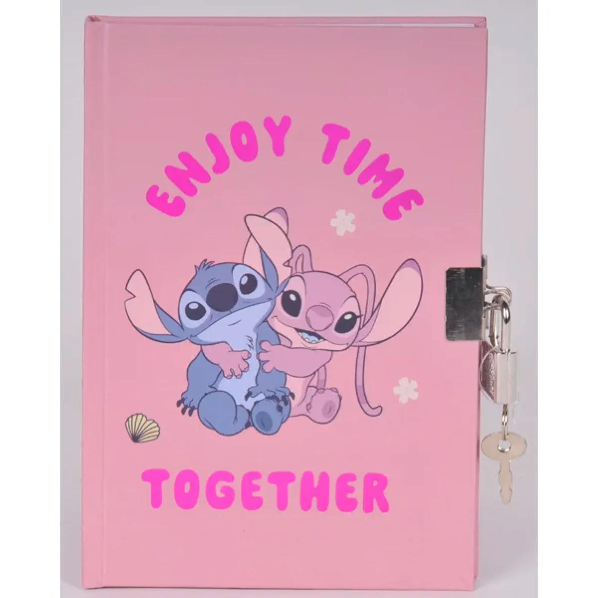 Dnevnik A5 sa ključićem STITCH AND ANGEL - PINK 