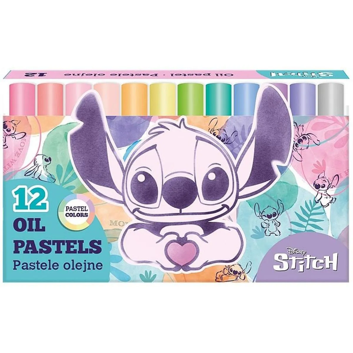 Voštane boje PASTELS 12 kom STITCH 