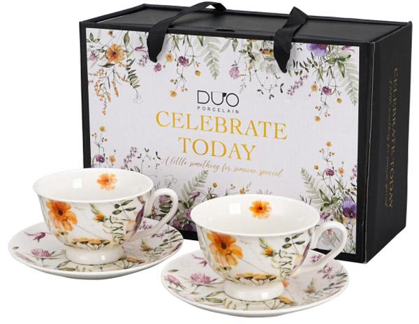 Set dve velike šolje sa tacnom PANSY 