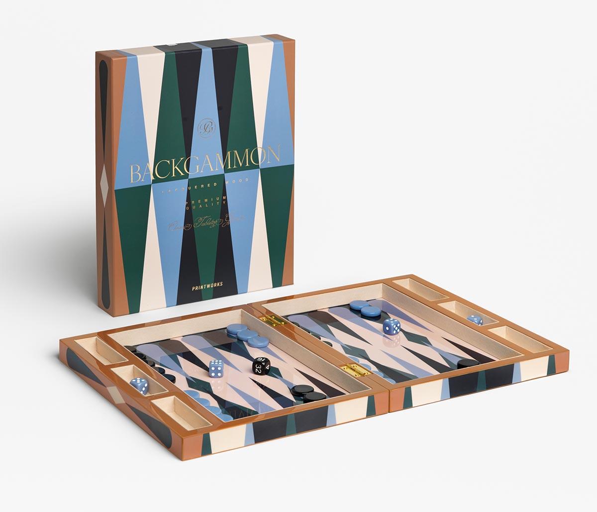 Društvena igra BACKGAMMON (lakirana drvena kutija) 