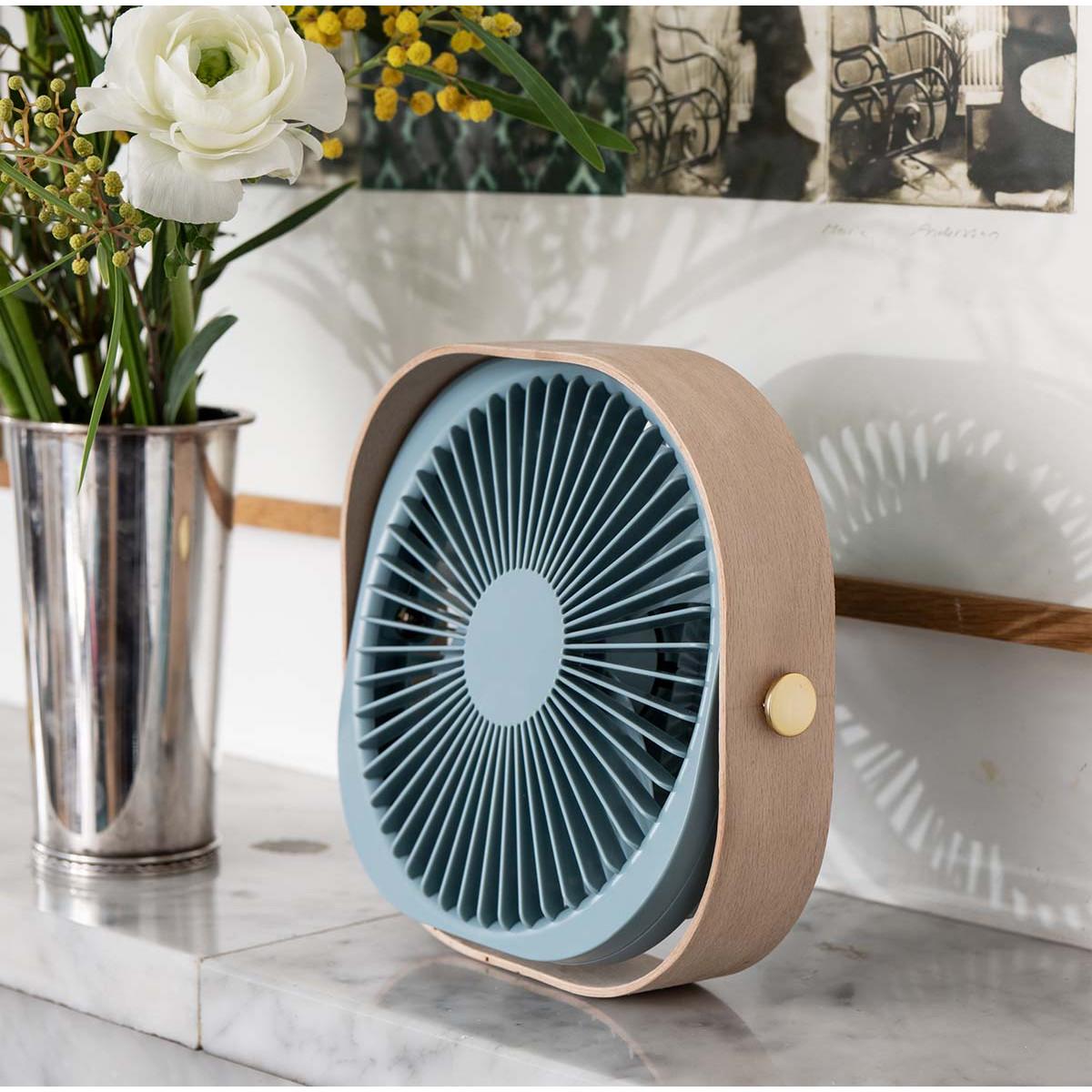 USB ventilator FANTASTIC WOOD - BLUE 