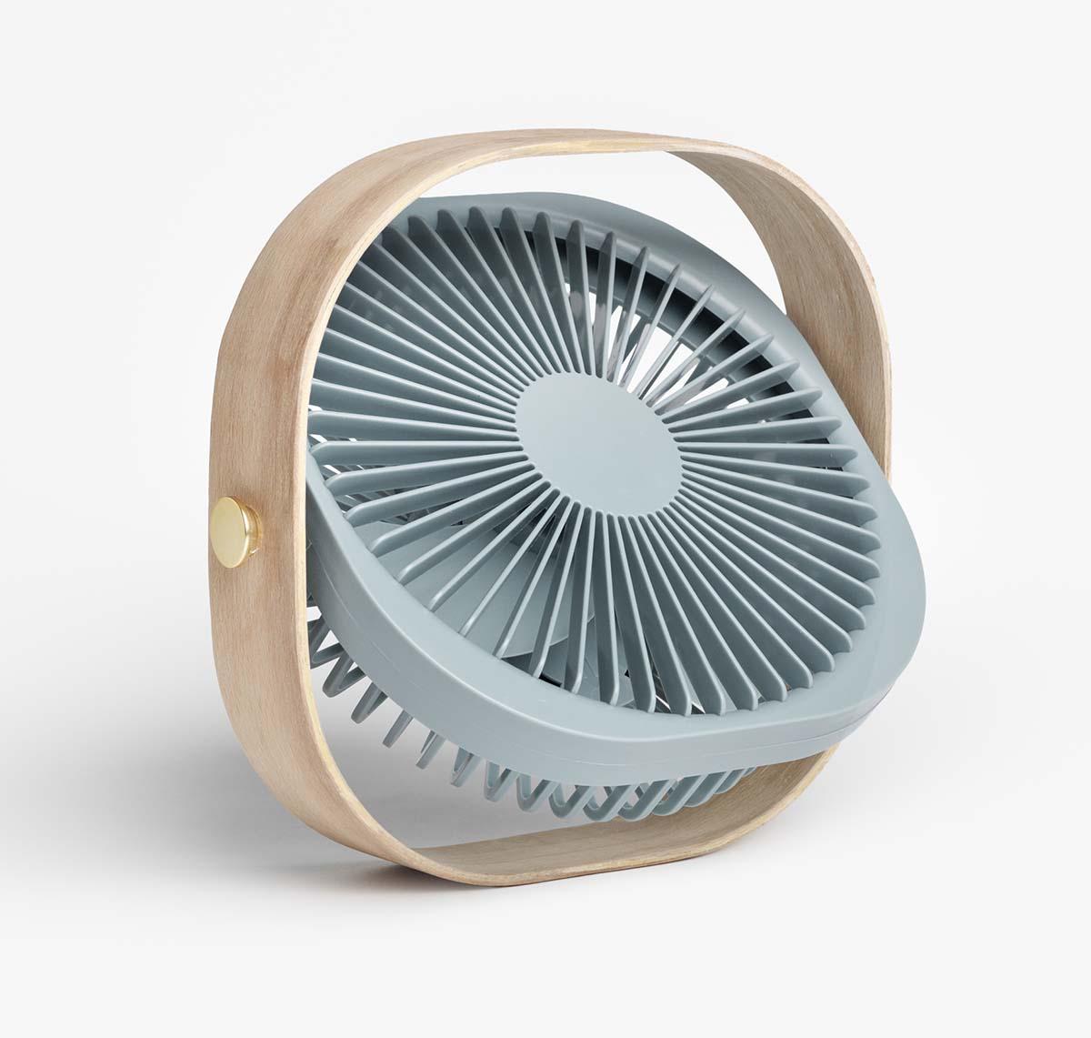 USB ventilator FANTASTIC WOOD - BLUE 