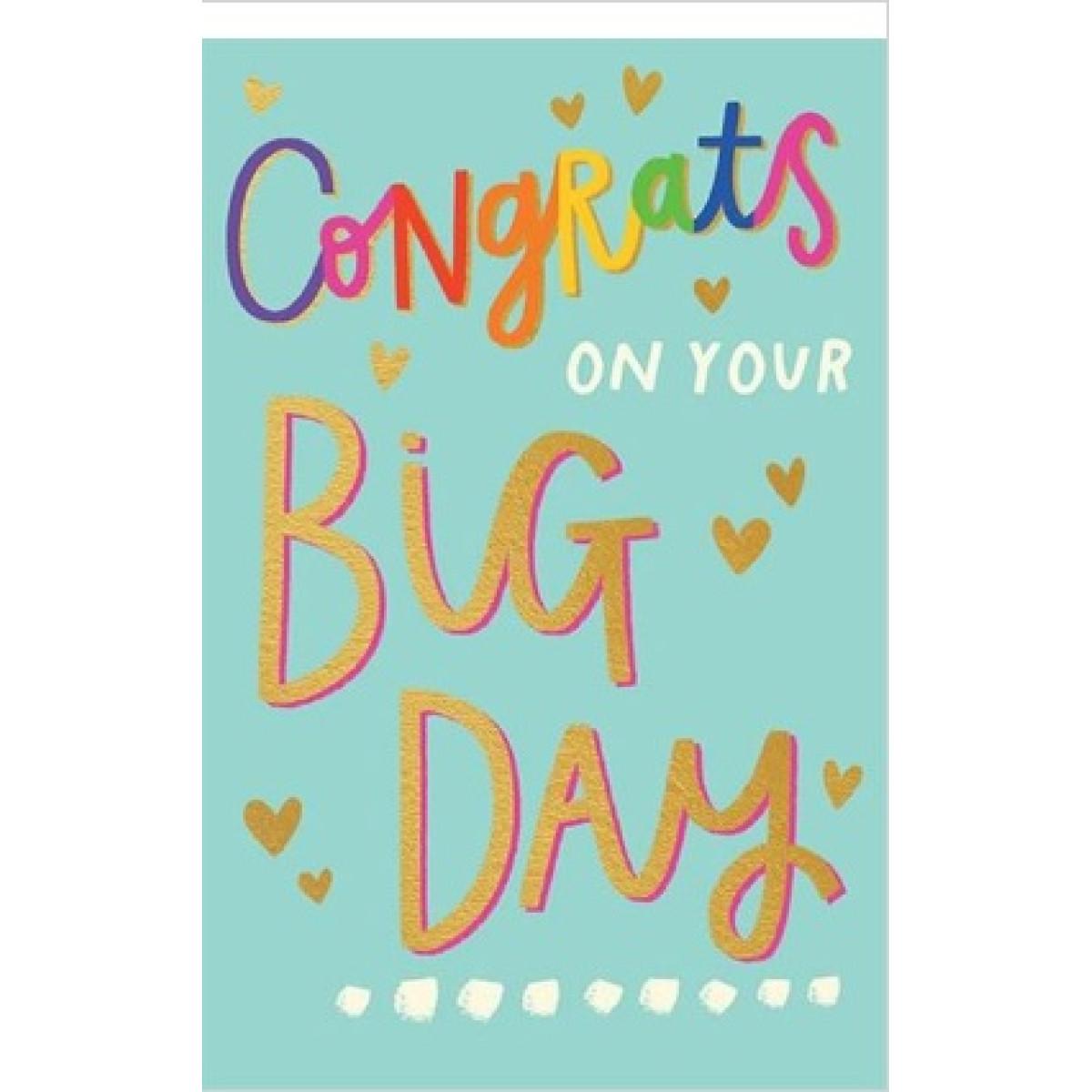 Čestitka za venčanje CONGRATS ON YOUR BIG DAY 