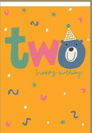 Rođendanska čestitka TWO - BEAR HAPPY BIRTHDAY 
