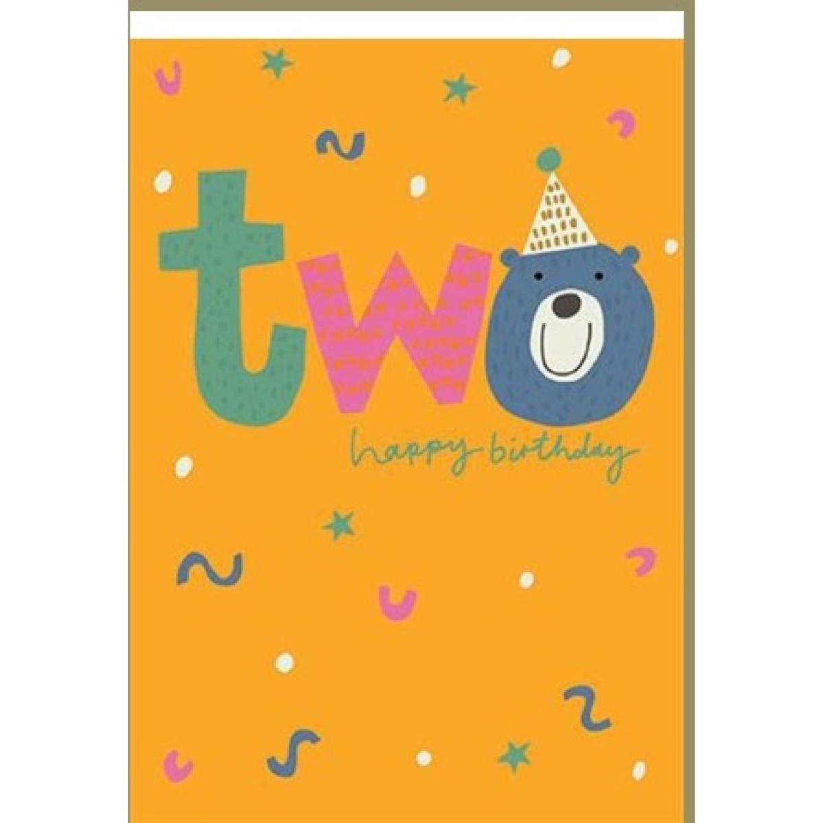 Rođendanska čestitka TWO - BEAR HAPPY BIRTHDAY 