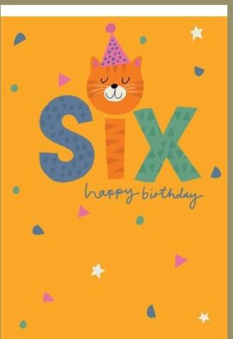 Rođendanska čestitka SIX - CAT HAPPY BIRTHDAY 