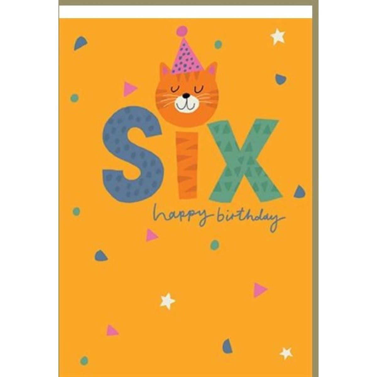 Rođendanska čestitka SIX - CAT HAPPY BIRTHDAY 