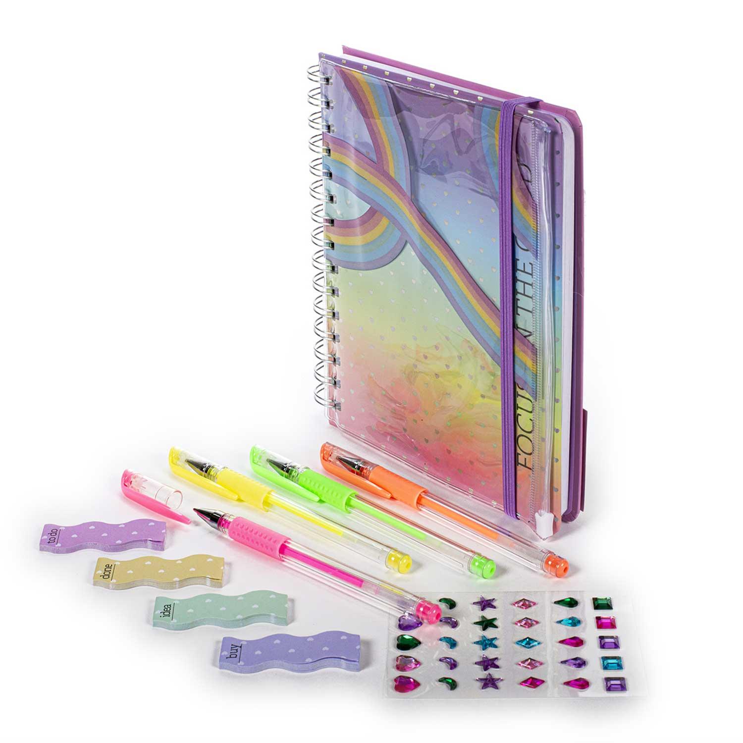 Notes sa spiralom + 4 gel olovke + stikeri 