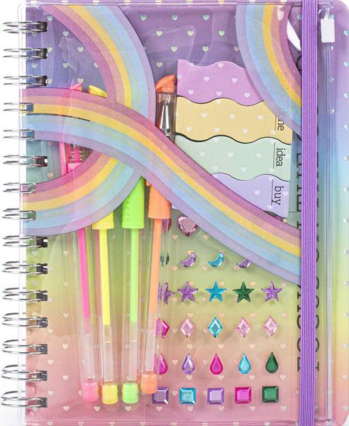 Notes sa spiralom + 4 gel olovke + stikeri 