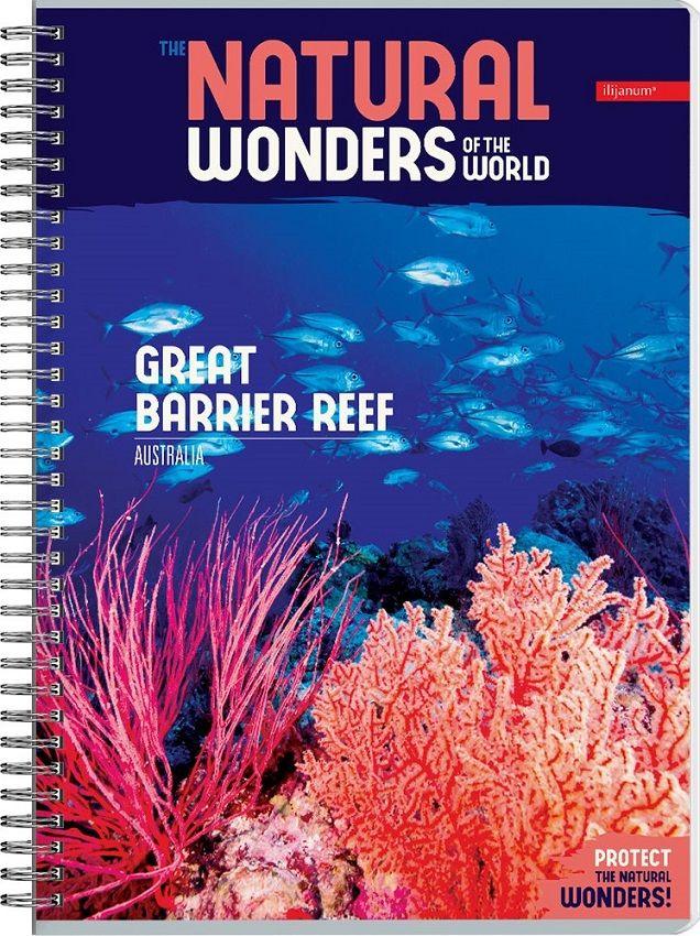 Sveska na kvadratiće A4 sa spiralom NATURAL WONDERS 80 listova (Više vrsta) 