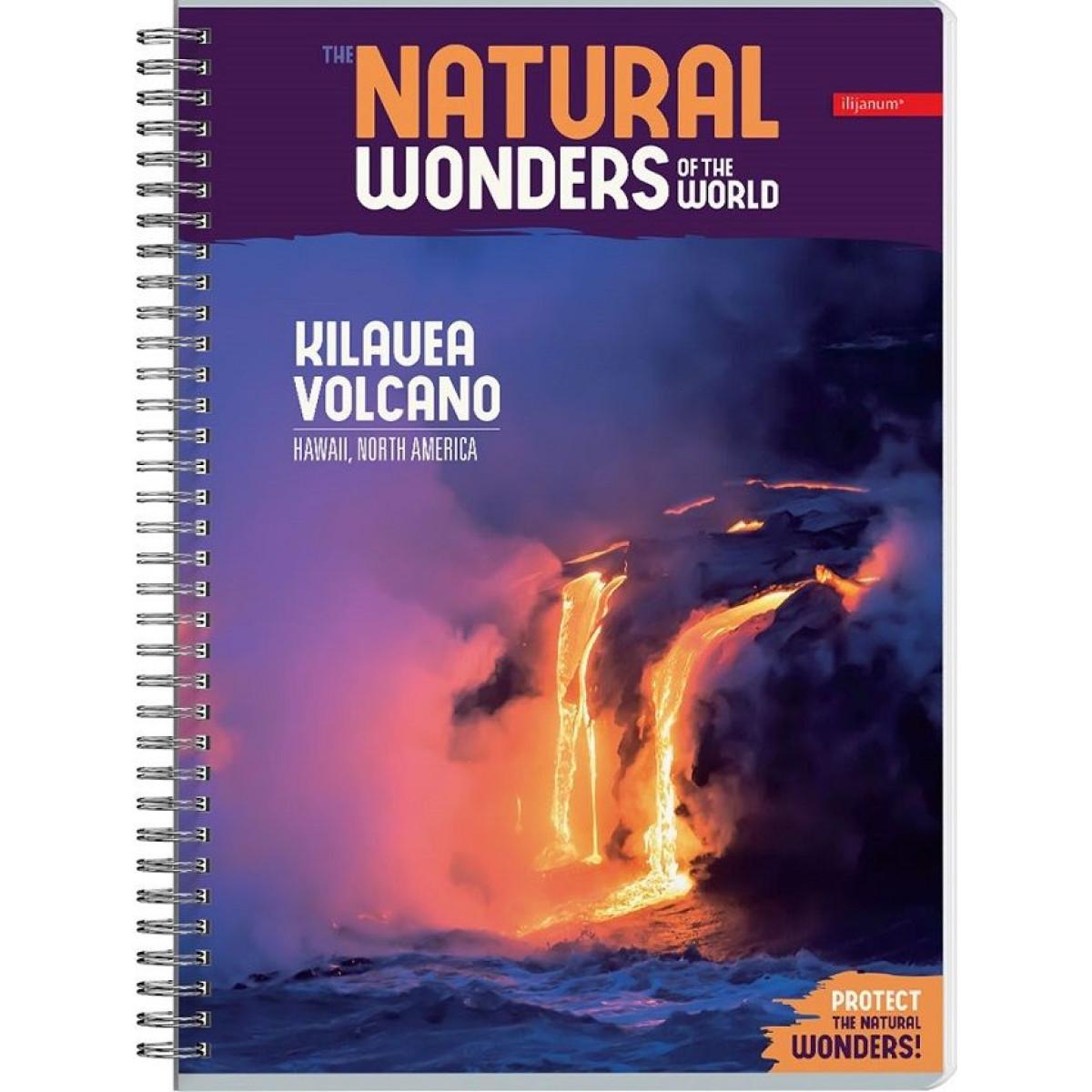 Sveska na kvadratiće A4 sa spiralom NATURAL WONDERS 80 listova (Više vrsta) 