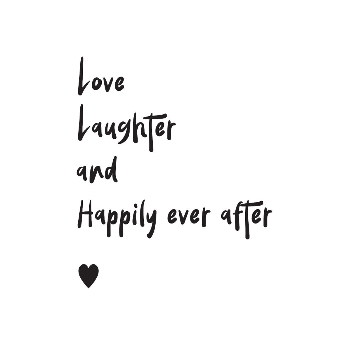 Čestitka za venčanje LOVE, LAUGHTER AND HAPPILY EVER... 