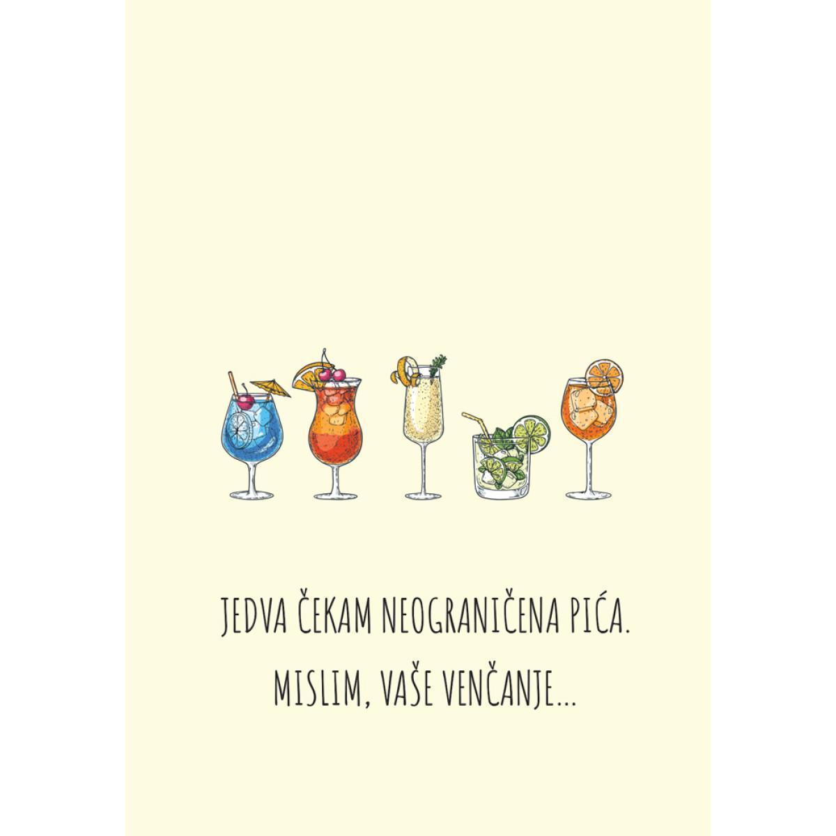 Čestitka za venčanje NEOGRANIČENA PIĆA 