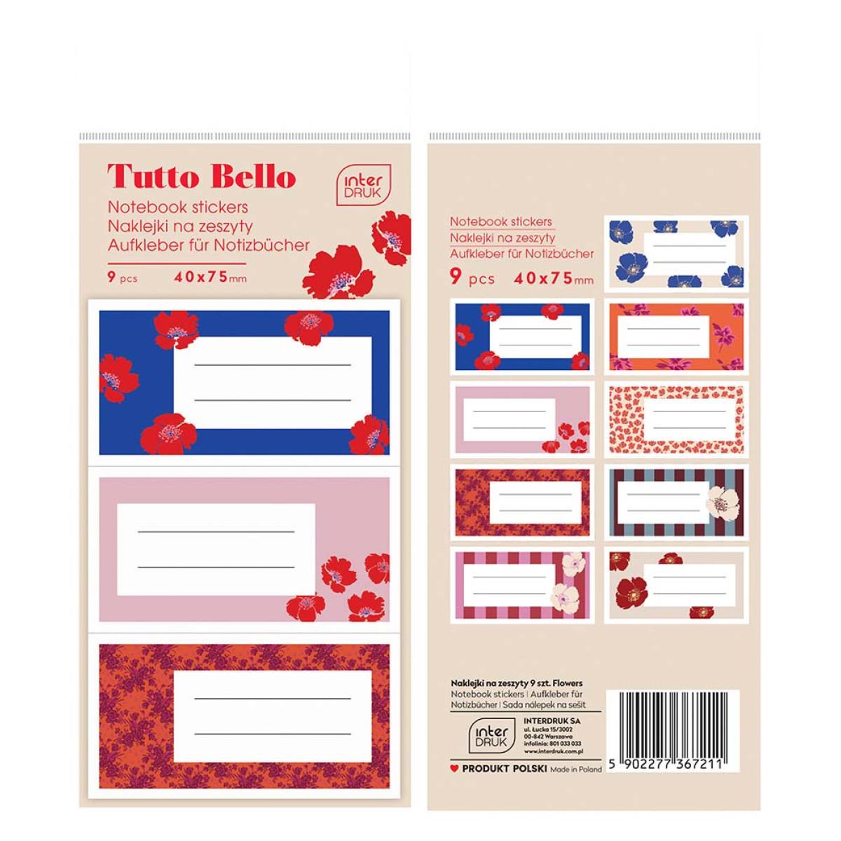 Nalepnice za sveske FLOWERS 7,5 x 4 cm 