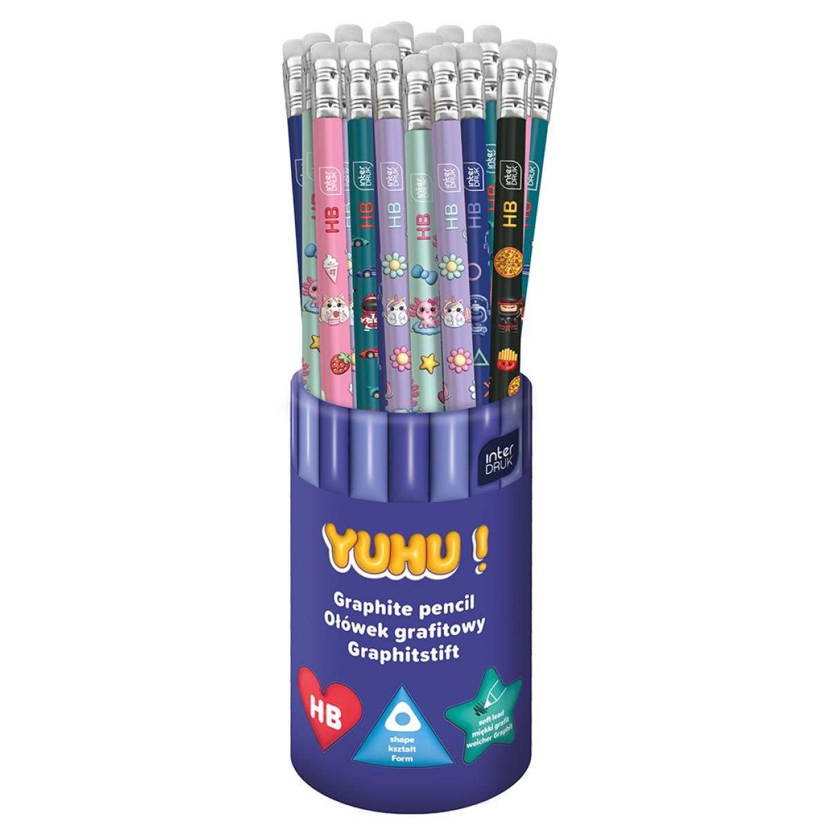 Grafitna olovka sa gumicom HB YUHU (Više vrsta) 