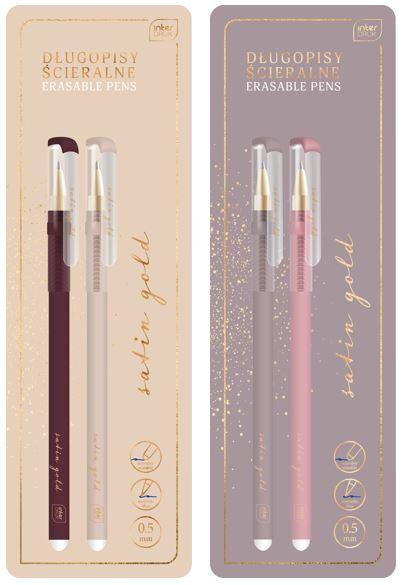Set dve piši-briši  hemijske olovke SATIN GOLD  (DVE VRSTE) 