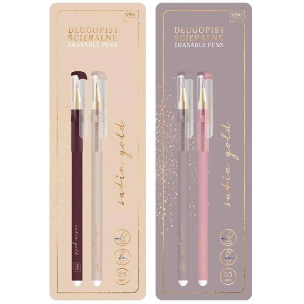 Set dve piši-briši  hemijske olovke SATIN GOLD  (DVE VRSTE) 