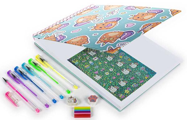 Set za crtanje blok + gel olovke + stikeri + gumica 