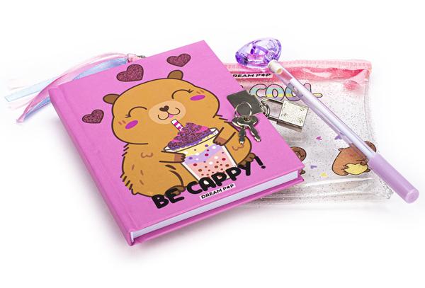 Dnevnik sa ključićem i hemijska olovka 