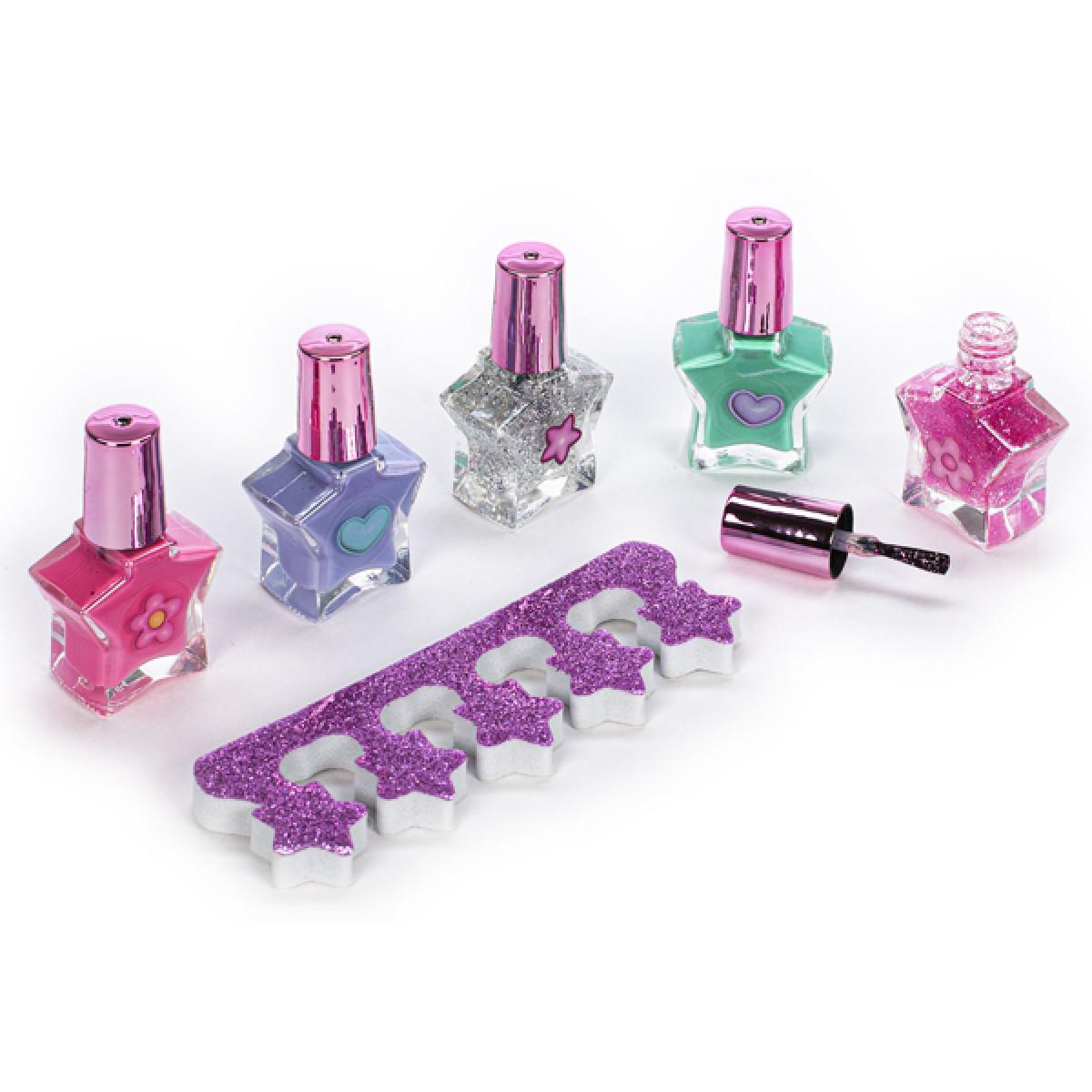 Set pet raznobojnih mini lakova za nokte i separatora 