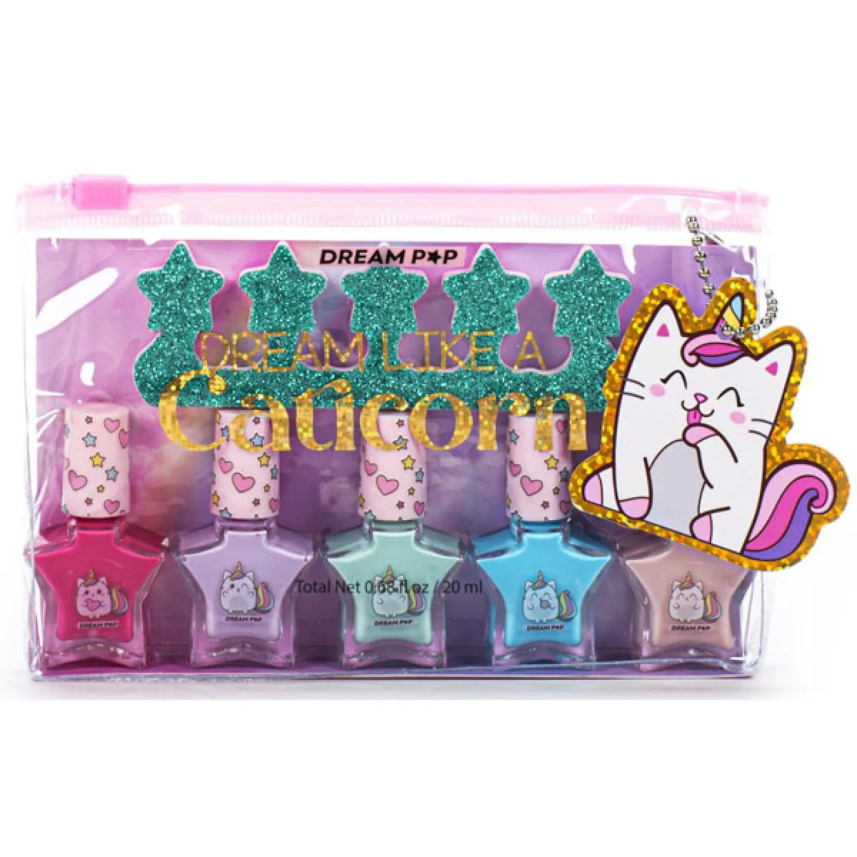 Set pet raznobojnih mini lakova za nokte i jednog separatora 